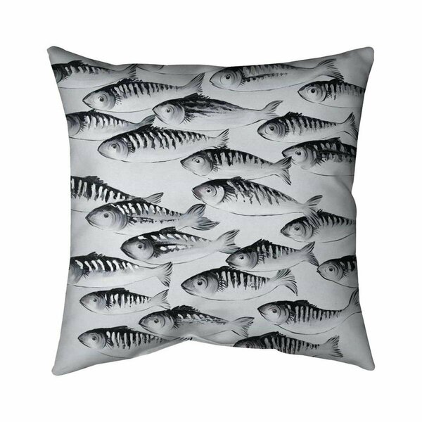 Begin Home Decor 20 x 20 in. Grey School of Fish-Double Sided Print Indoor Pillow 5541-2020-AN435